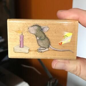 Stampabilities House Mouse Rubber Stamp: Amanda Blows Candle HMFR1001 bday 1996